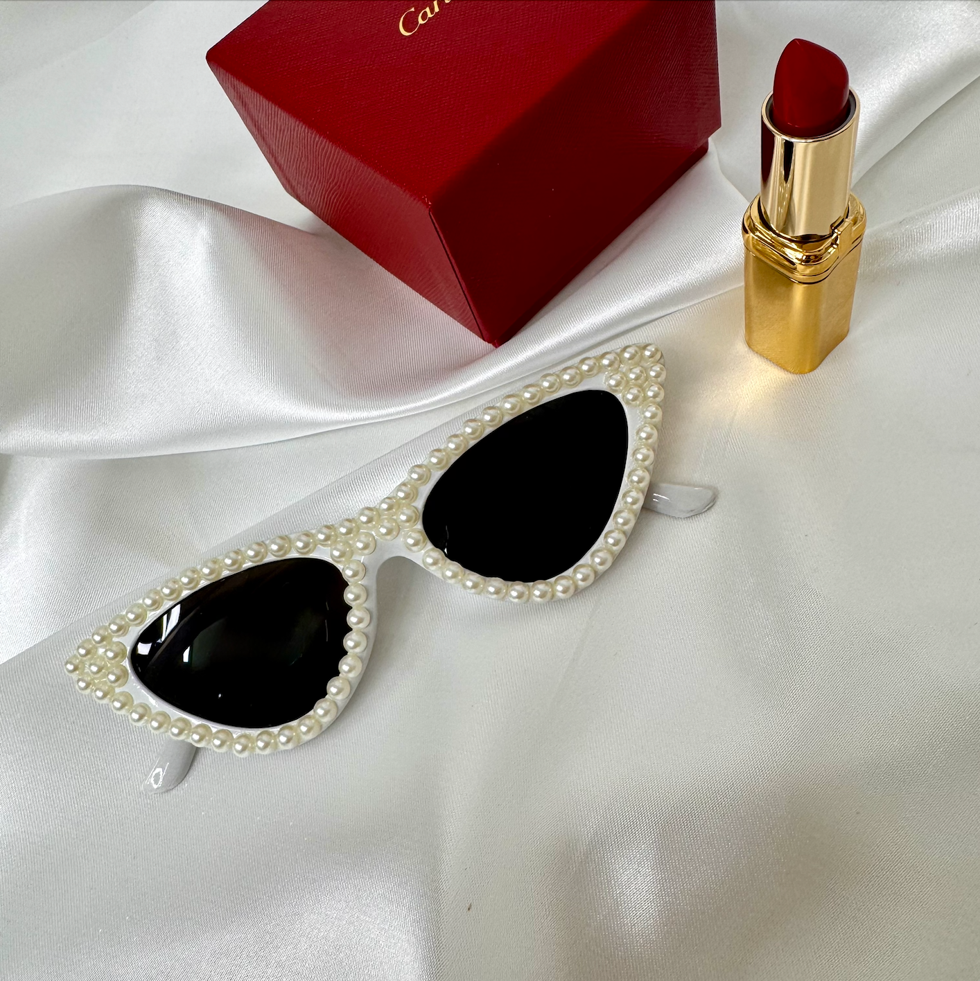 Pearl Cat Eye Wedding heart sunglasses