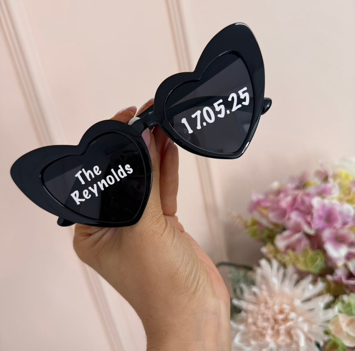 wedding personalised heart sunglasses