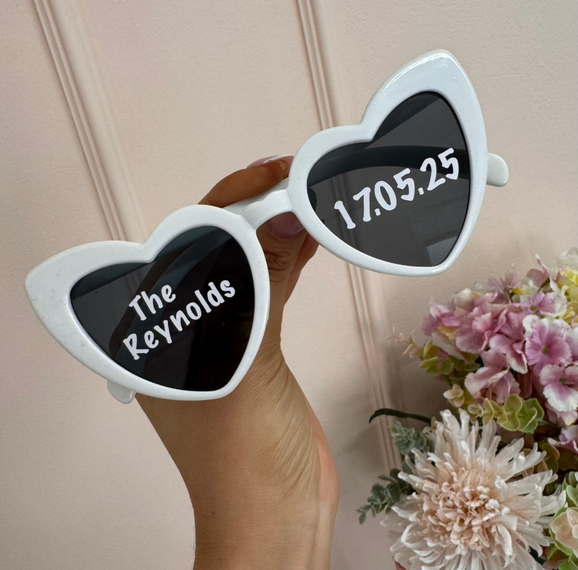 wedding personalised heart sunglasses