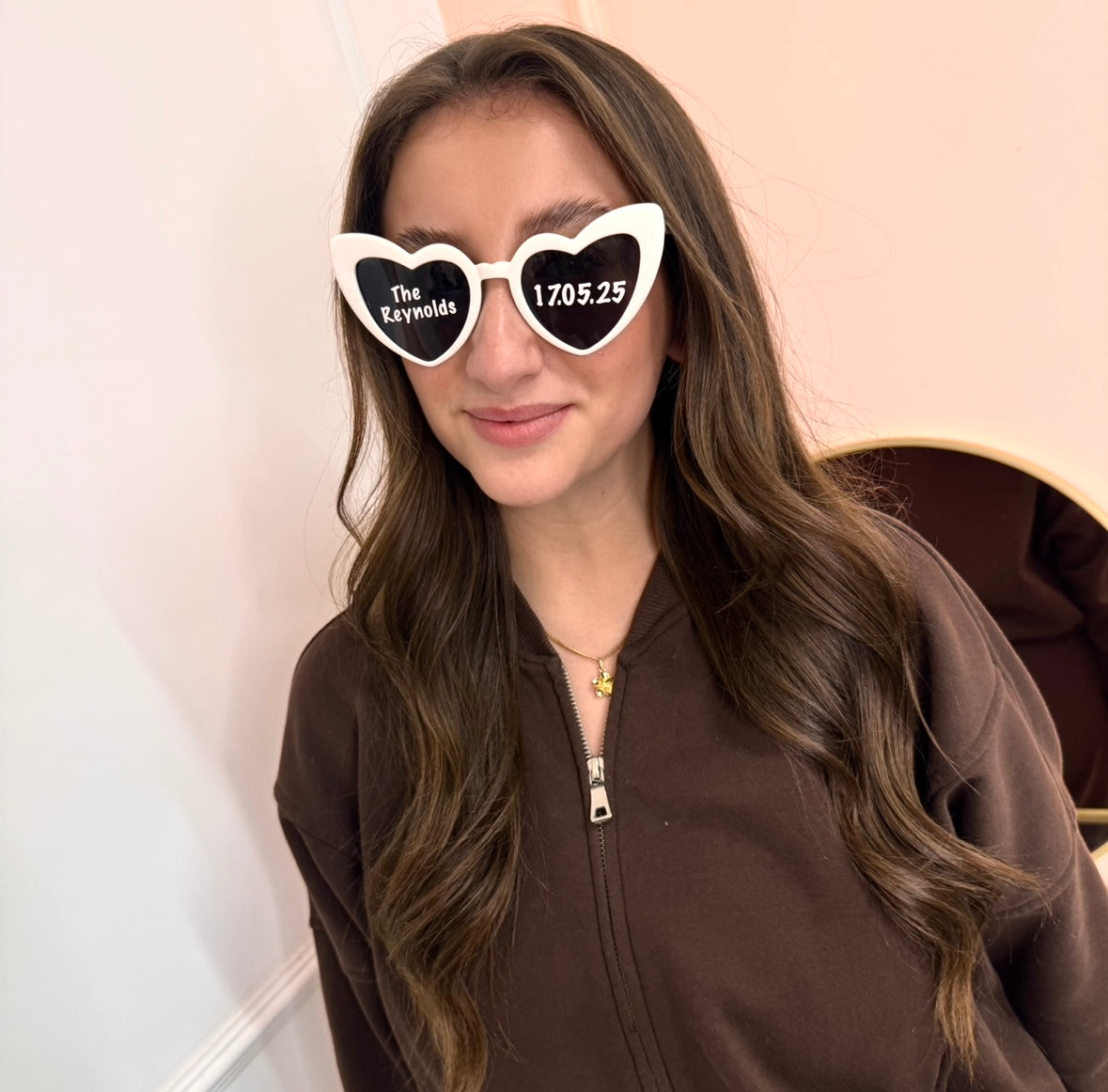 wedding personalised heart sunglasses