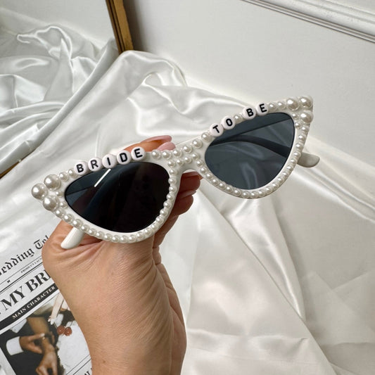 Pearl Cat Eye 'Bride to be' Wedding, Hen Party sunglasses