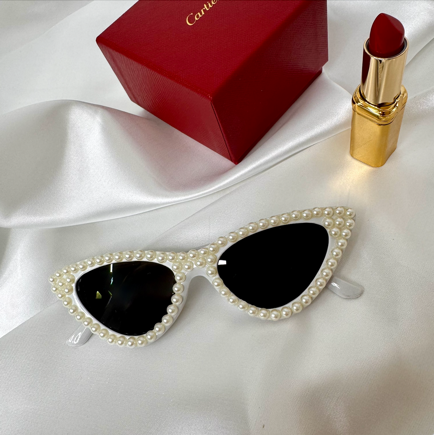 Pearl Cat Eye Wedding heart sunglasses