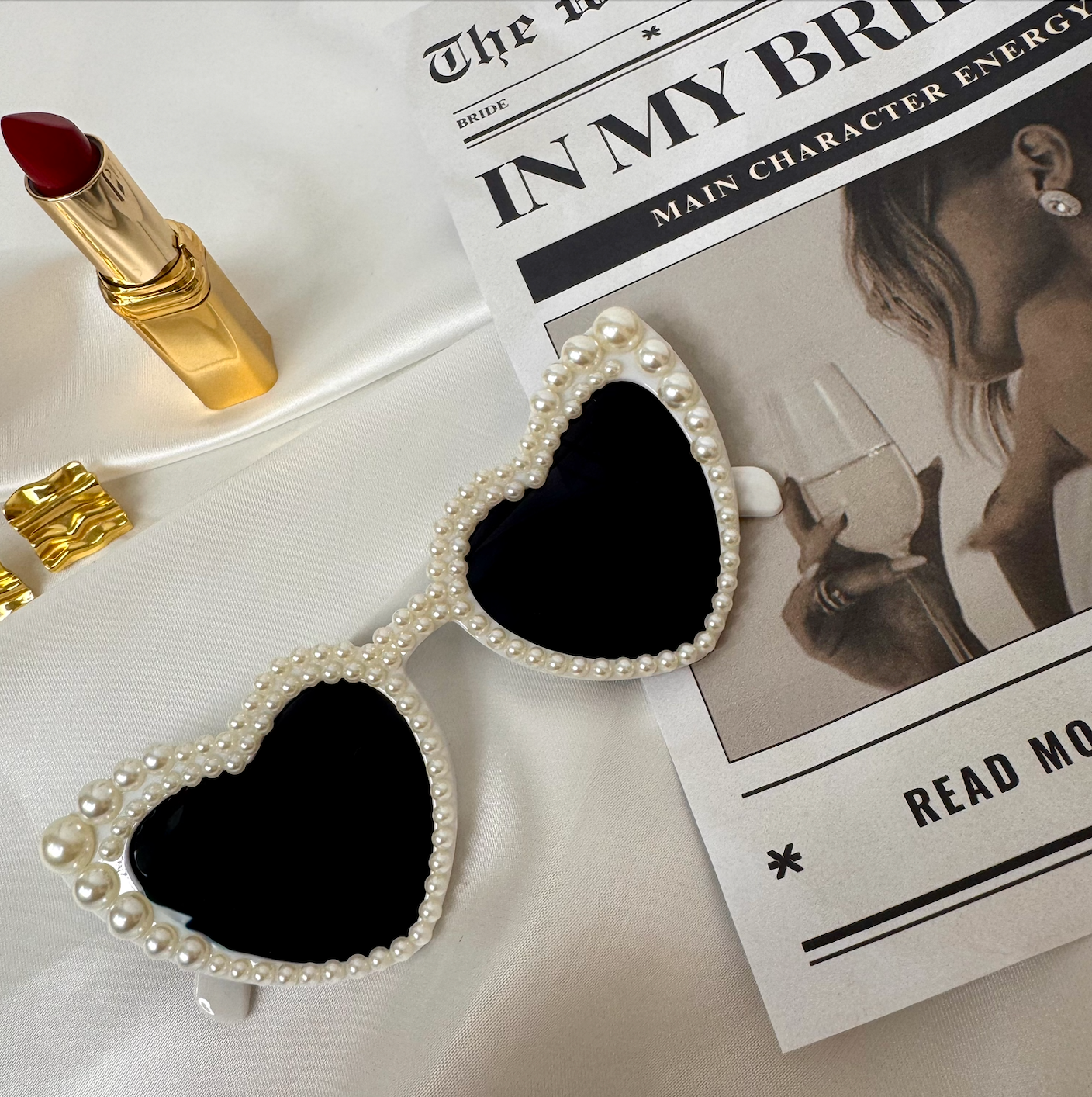 Pearl Wedding heart sunglasses