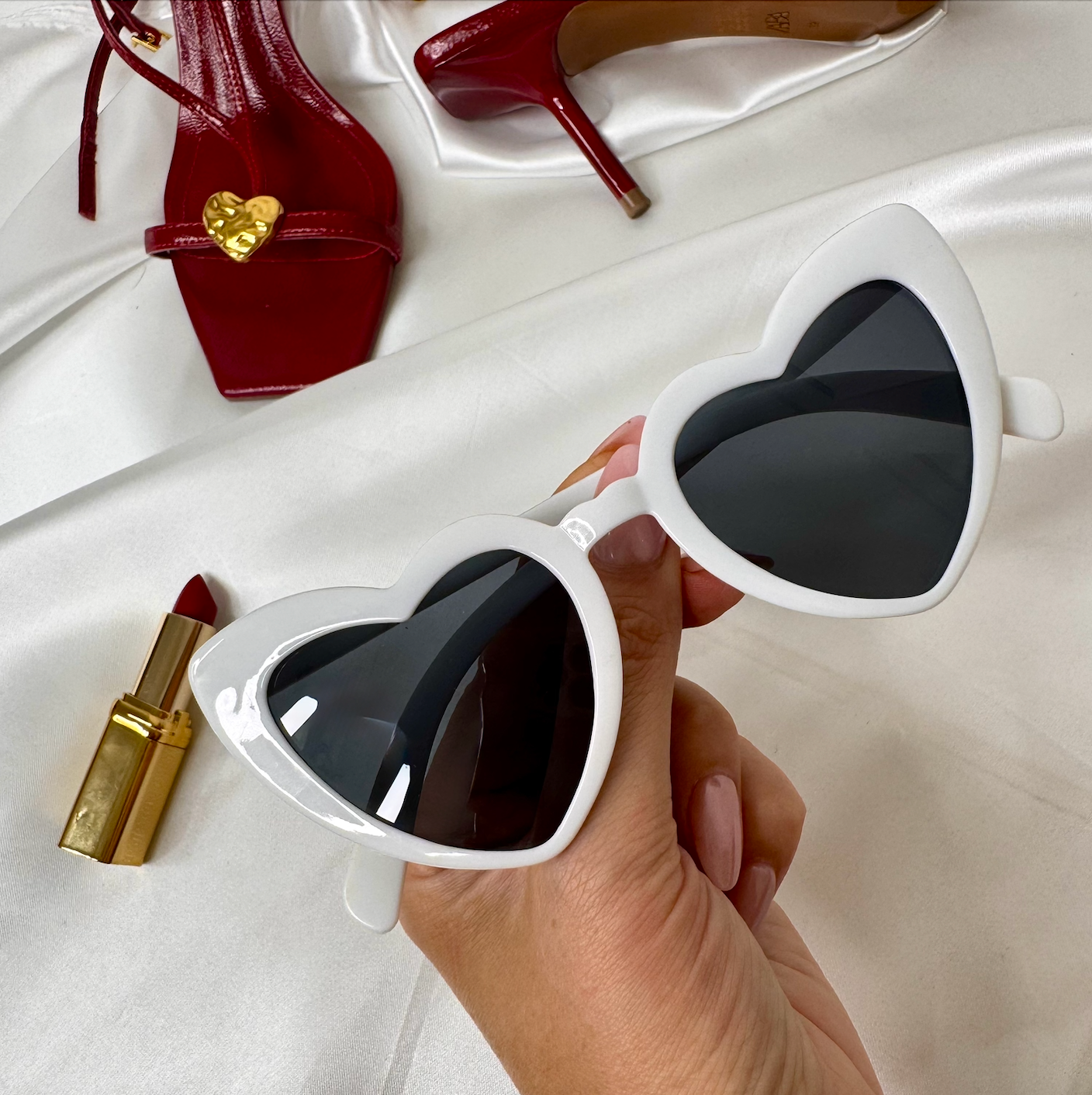 White Heart Wedding sunglasses